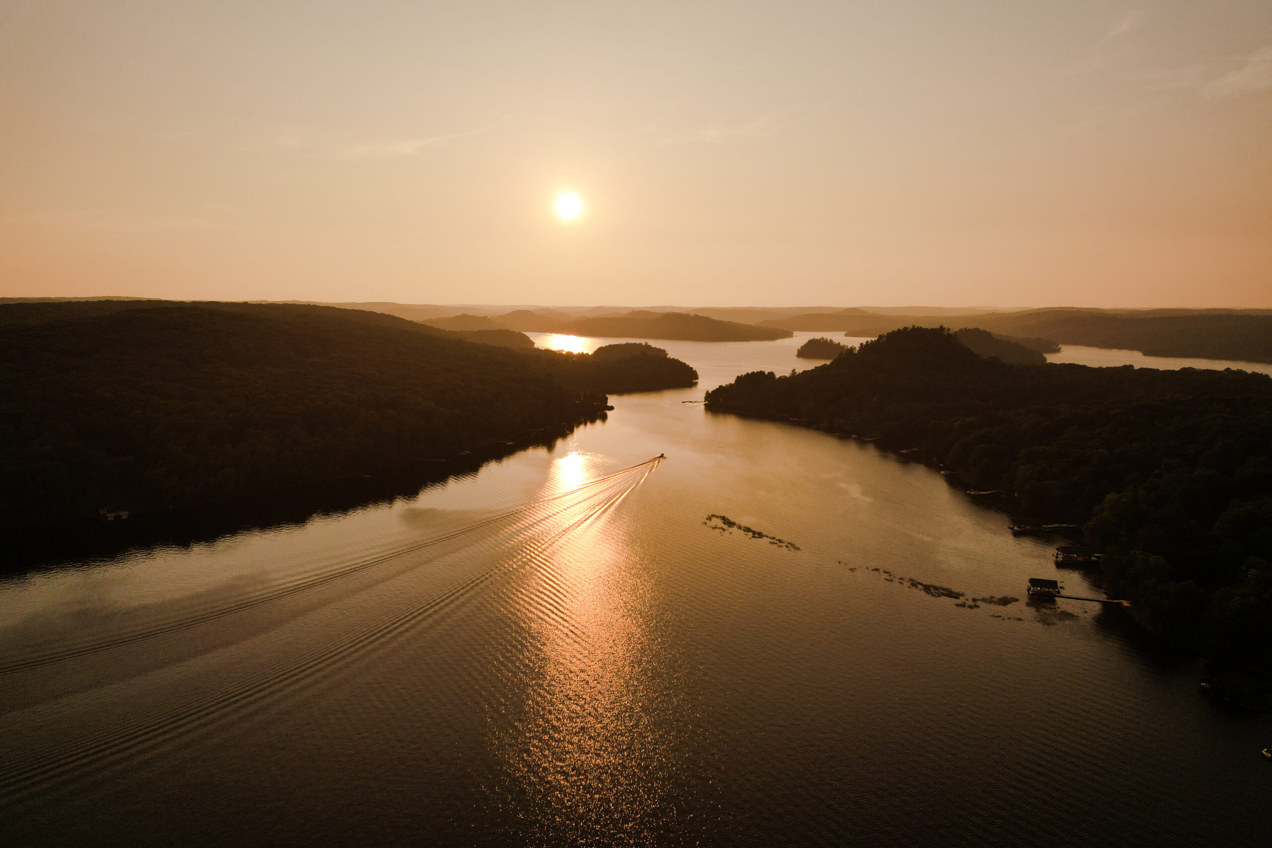 Cam.Here Sunset Aerial Lake